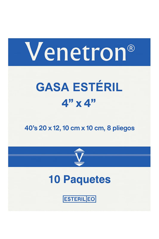 Gasa Esteril 4x4 Venetron 10 Paquetes