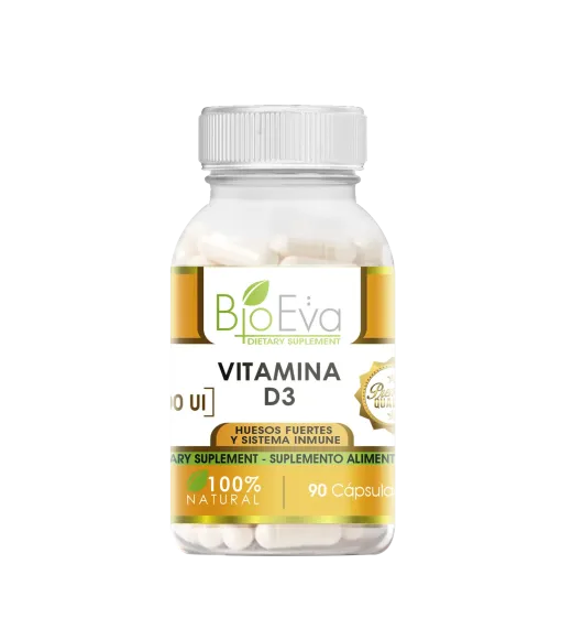 Vitamina D3 5000 UI BioEva 500mg (90 Cáps)
